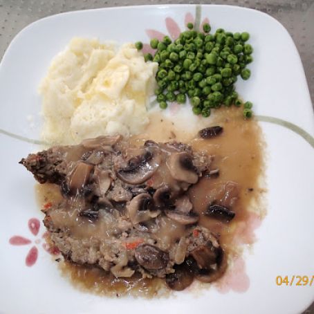 Meatloaf with mushroom sauce