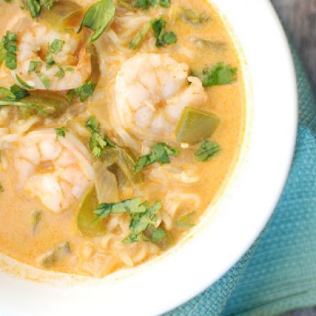 Coconut Curry Shrimp Ramen Bowl