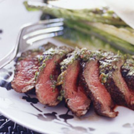 Grilled Hanger Steak with Bacon Chimichurri