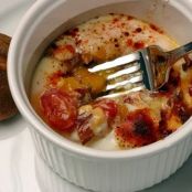 Baked Eggs w/ Cheese, Tomatoes & Bacon