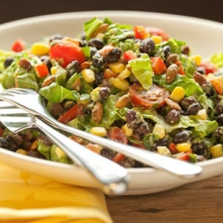 Healthy Black Bean Salad with Avocado Dressing