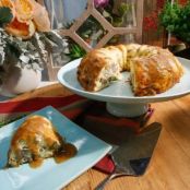 Mushroom, Sausage and Gruyere Strata