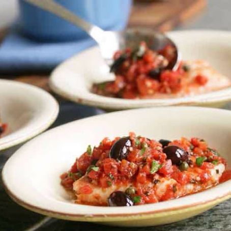 Braised Red Snapper Puttanesca