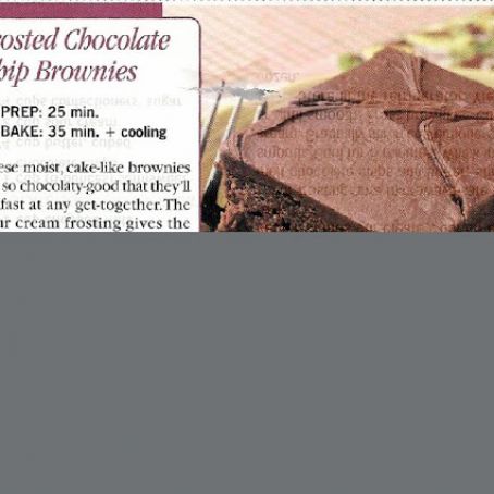 Frosted Chocolate Chip Brownies