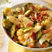 Cauliflower & Brussels Sprouts, Roasted with Bacon Recipe