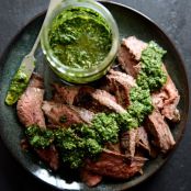 Garlic Brown Sugar Flank Steak with Chimichurri