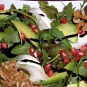 ENSALADA VERDE CON CHAMPIÑONES Y GRANADA