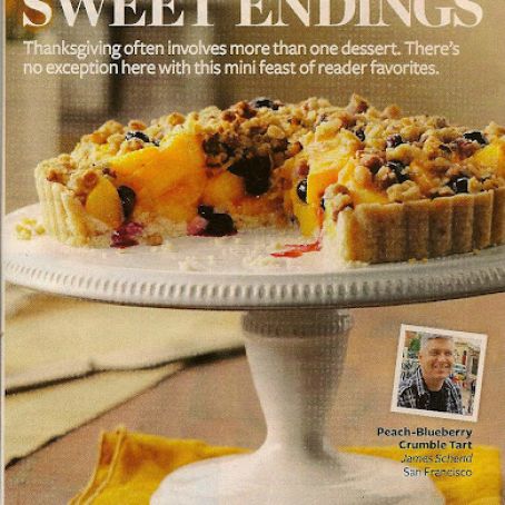 Peach Blueberry Crumble Tart