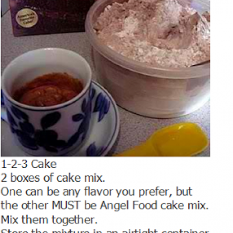1-2-3 Single Serving Cake