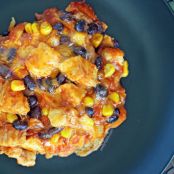 Layered Chicken Enchilada Bake