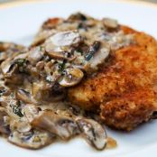 Porkchops with Mushroom Bourbon Cream Sauce