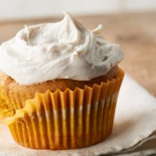 Pumpkin Cupcakes with Cinnamon-Cream Cheese Frosting