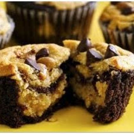 Chocolate-Peanut Butter Layered Cupcakes