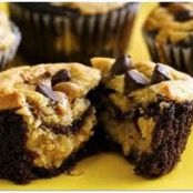 Chocolate-Peanut Butter Layered Cupcakes