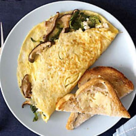 Wild Mushroom and Goat Cheese Omelets