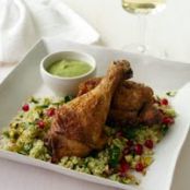 Crisp Spiced Chicken with Hummus Vinaigrette