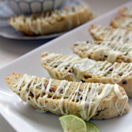 Key Lime and White Biscotti