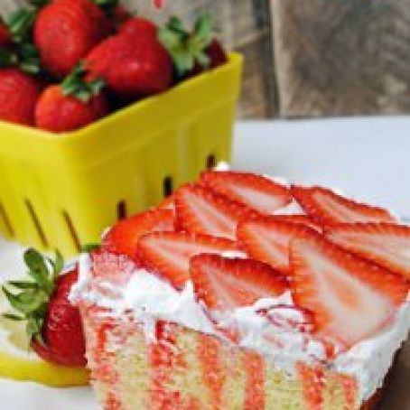 Strawberry Lemonade Poke Cake