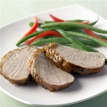 Herb Roast Pork Tenderloin with Ginger Peach Glaze