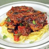 GRILLED CHICKEN CACCIATORE WITH SPAGHETTI SQUASH
