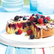 Upside-Down Berry Cornmeal Cake