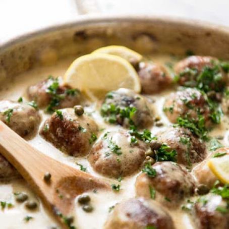 CREAMY LEMON CHICKEN PICCATA MEATBALLS