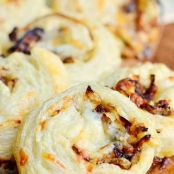 Onion Pinwheels, Carmelized Cheesy
