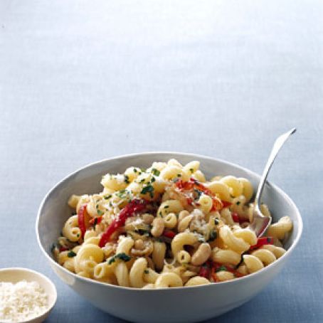 Cavatappi with White Beans and Golden Onions