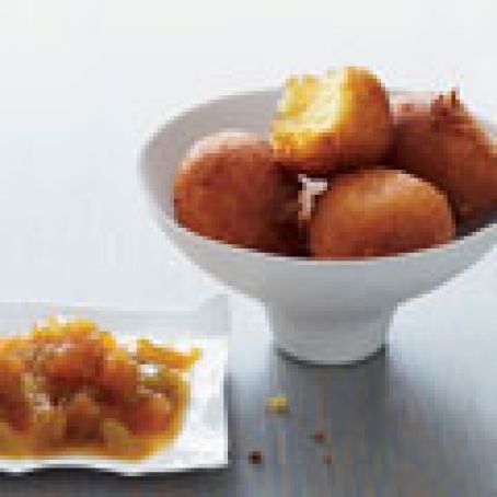 Hush Puppies with Green Zebra Tomato Jam