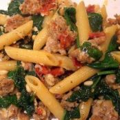 Skillet Penne with Sausage and Spinach