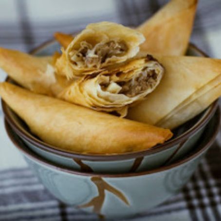 Spicy Beef Phyllo Triangles