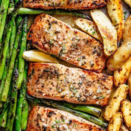 Sheet Pan Garlic Butter Baked Salmon