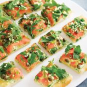 Smoked Salmon, Capers & Arugula Flatbread