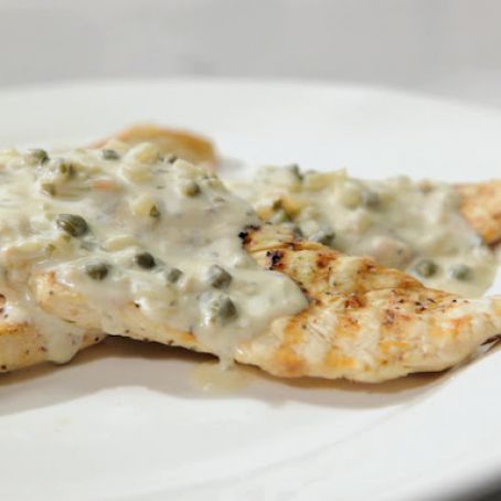 Grilled Chicken with Creamy Caper Sauce