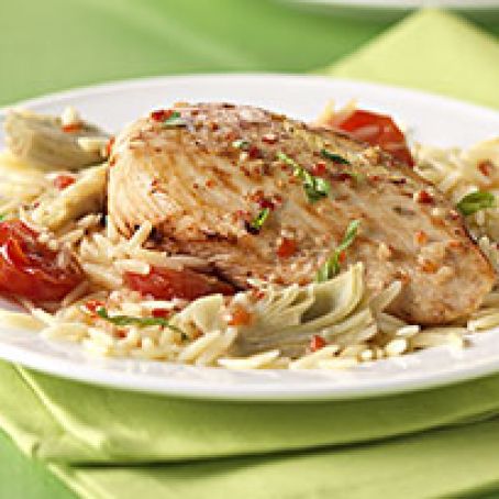 Zesty Chicken and Orzo Skillet