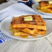 Bacon and Cheddar Cornmeal Waffles