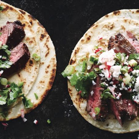 Steak Tacos with Cilantro-Radish Salsa