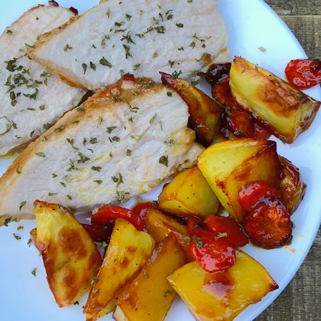 Brown Sugar Garlic Pork with Carrots and Potatoes 