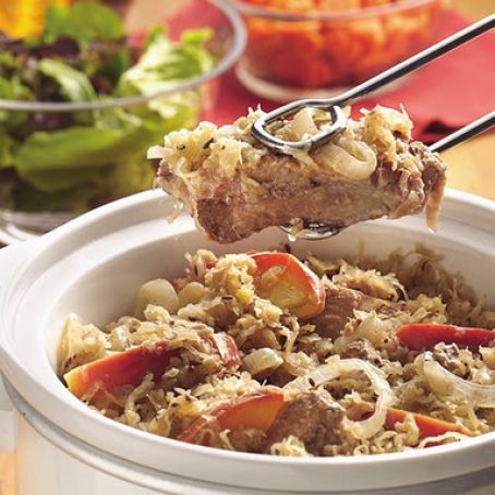 Slower Cooker Sauerkraut and Ribs