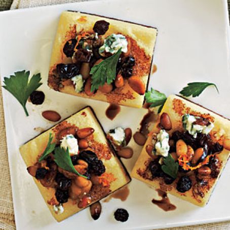 Polenta Squares with Gorgonzola & Pine Nuts