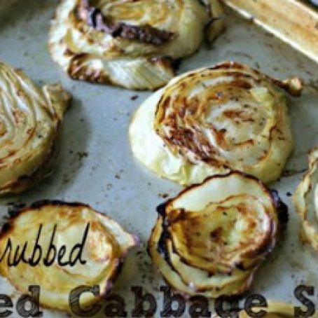 Garlic Rubbed Roasted Cabbage Steaks