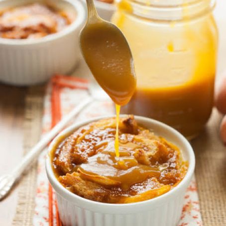 Peach Caramel Bread Pudding