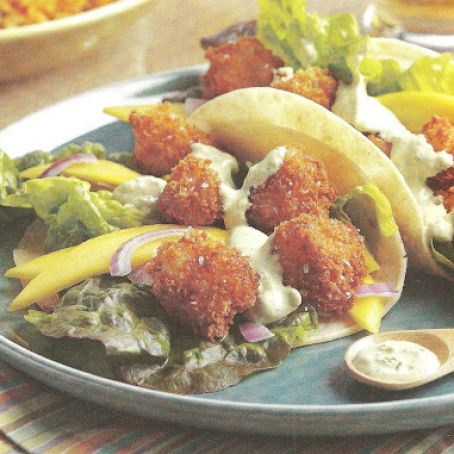 Popcorn Scallop Tacos