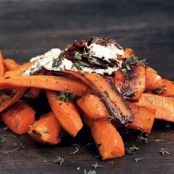 BURNT CARROT SALAD w/GOAT CHSE & ARUGULA