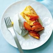 Fresh Plums with Polenta Cake