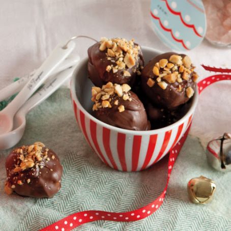 Chocolate-Covered Crispy Peanut Butter Balls