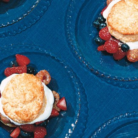 Mixed Berry Shortcakes w/Vanilla Whipped Cream