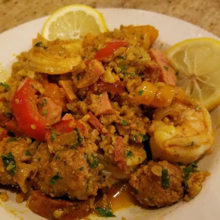 PALEO PAELLA WITH CAULIFLOWER RICE