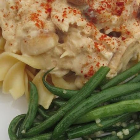 Greek Yogurt Chicken Stroganoff with Mushrooms