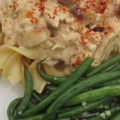 Greek Yogurt Chicken Stroganoff with Mushrooms
